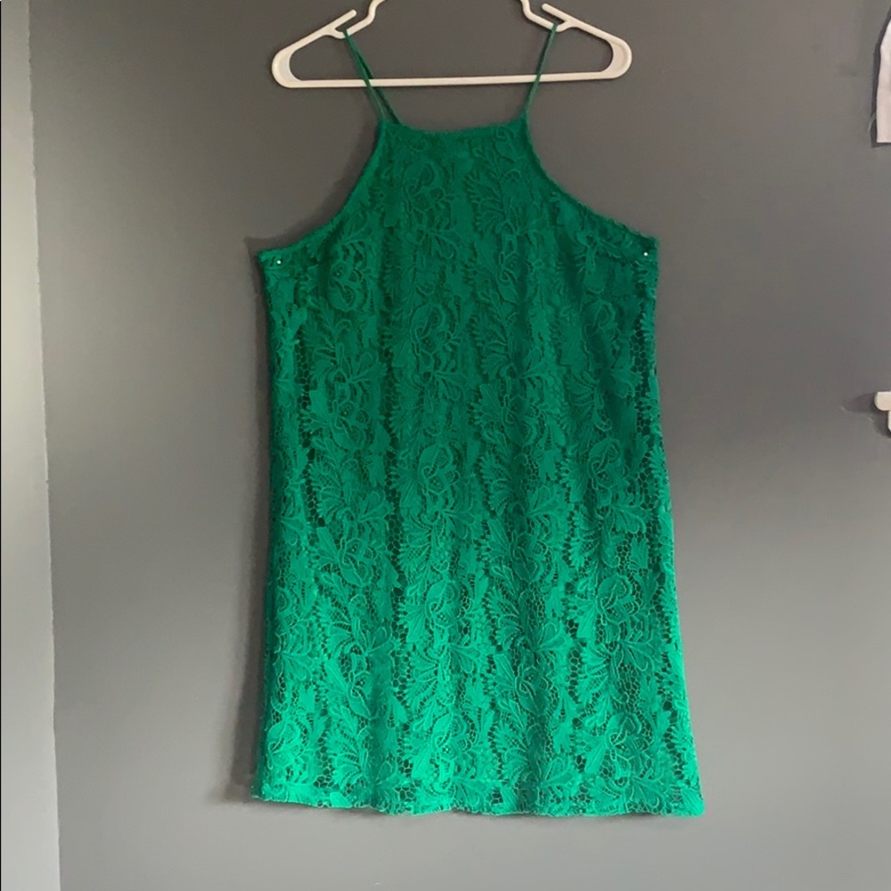 Kelly green lace dress